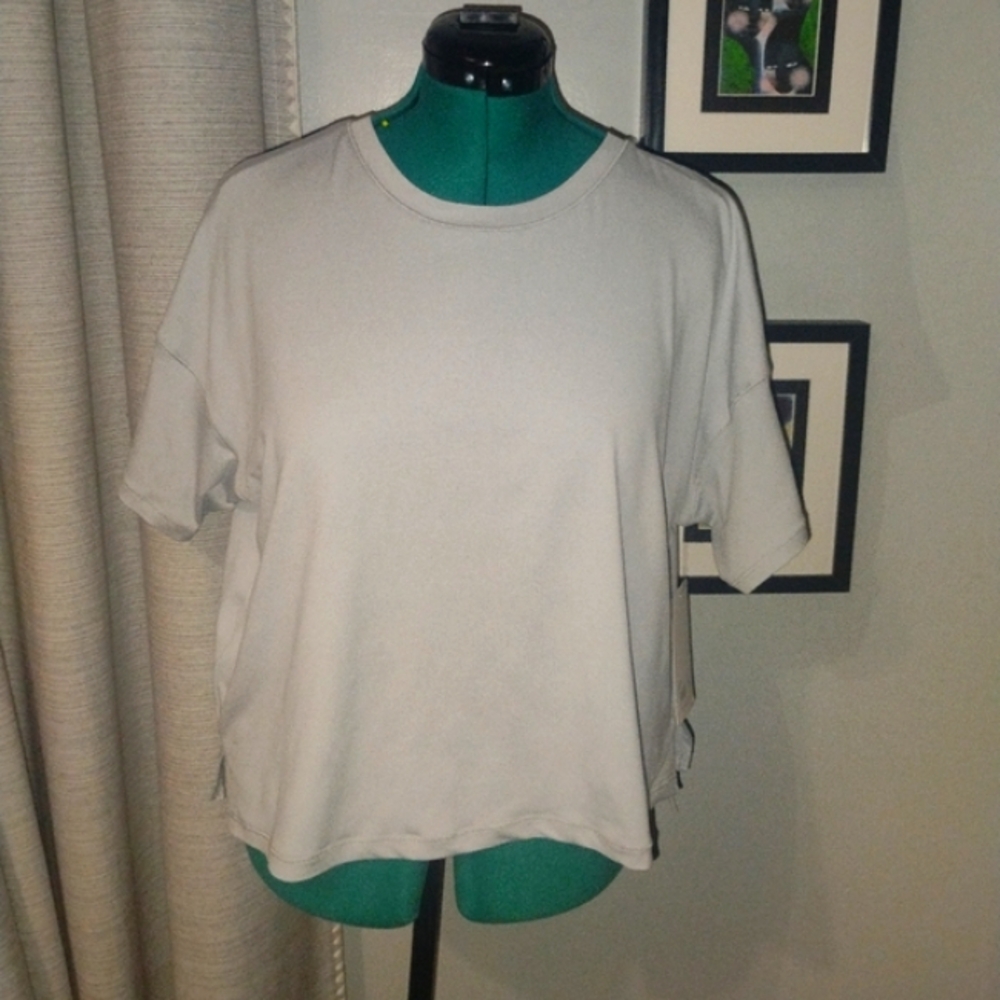 Yogalicious Super Soft Deluxe Boxy Crop Heather Gray Tee Sz XL NWT - Picture 6 of 8